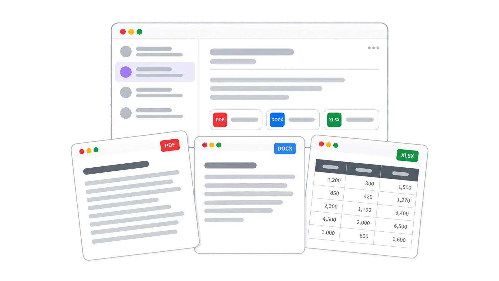 Webmail içinde açılmış PDF, Word ve Excel ekleri